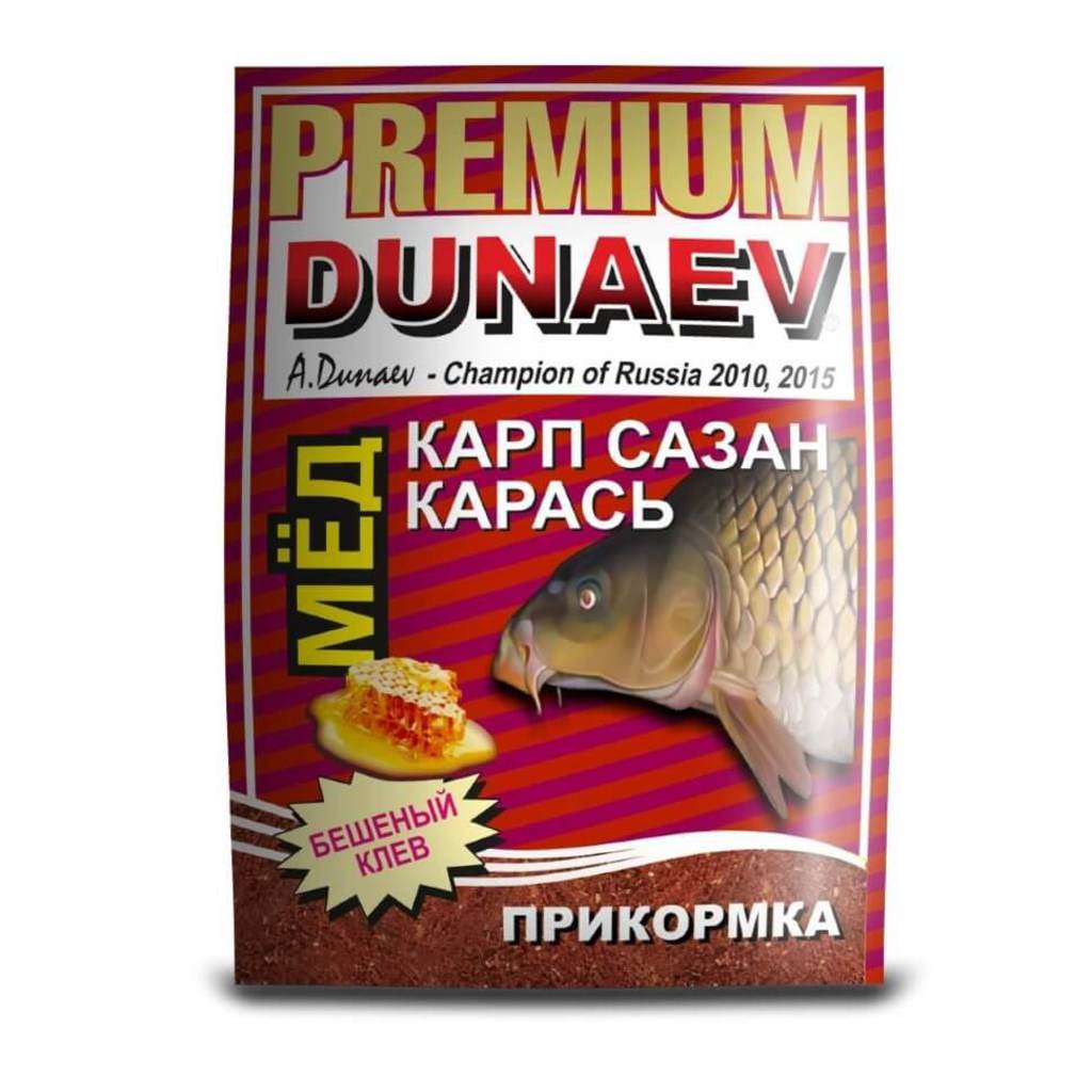 Прикормка DUNAEV-PREMIUM 1кг Карп-Сазан Мед красная